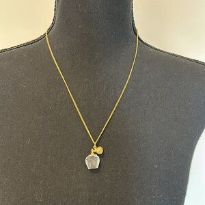 NWT Swarovski Crystal Memories Perfume Bottle Necklace Gold Tone w/ Box